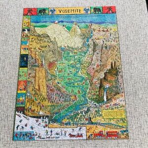 Yosemite Valley 500 pc Jigsaw Puzzle Reprint Jo Mora's Cartoon Map Complete 2001